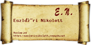 Eszlári Nikolett névjegykártya