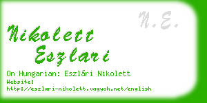 nikolett eszlari business card